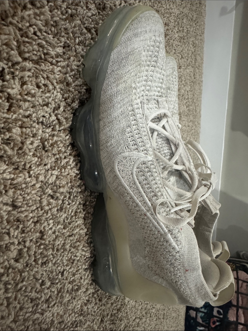 Nike Women's Cream Knit VaporMax-Style Sneakers